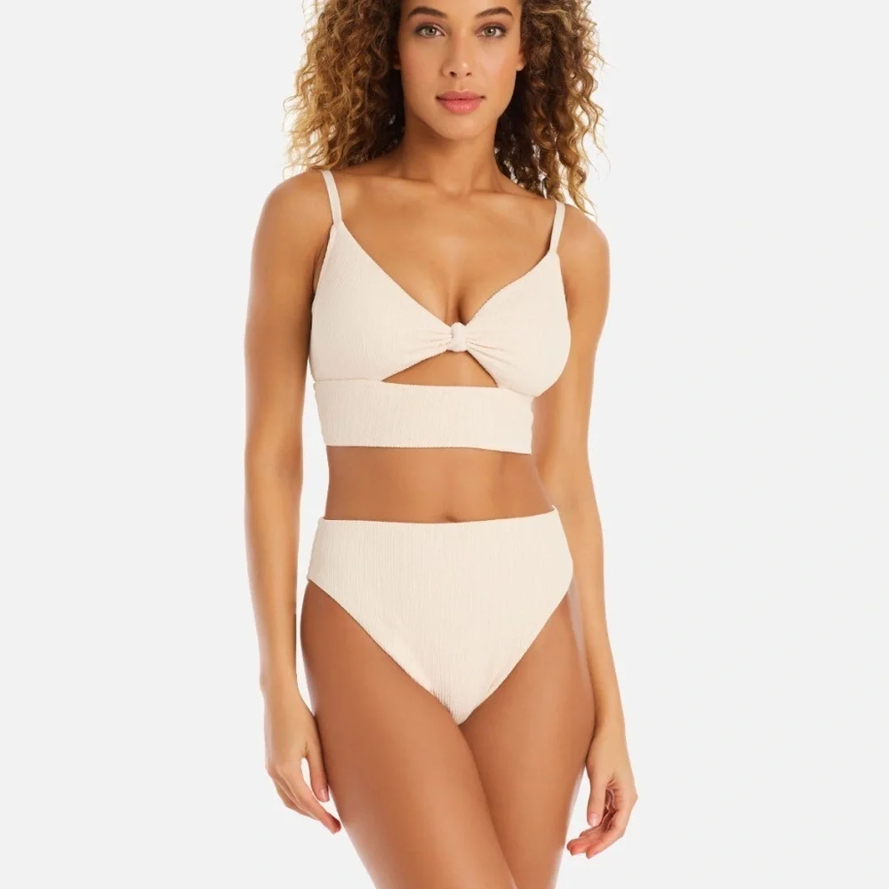 NWT Anthropologie Sanctuary  High Waisted High Leg Bikini Bottom Large